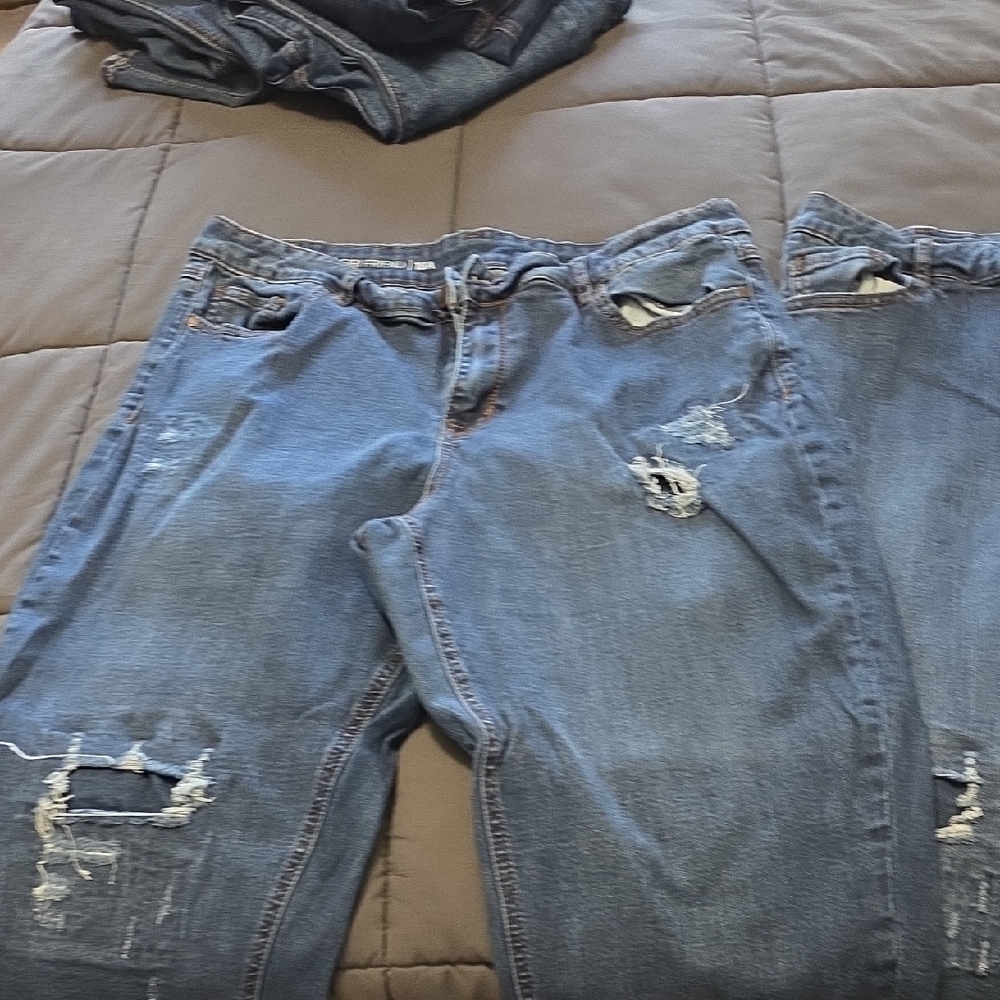Distressed Blue Jeans By Avenue Denim